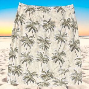Pineapple Moon Skirt Size XS Yellow Wrap With Palm Trees 100% Silk